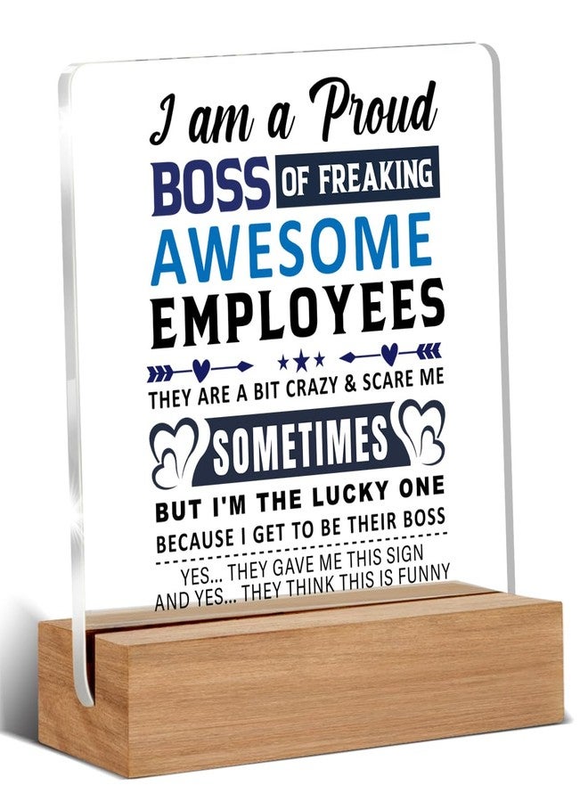 WEZADUK Funny Boss Gifts for Men Women, Boss Day Gift, Bosses Gifts from Employees, Bosses Office Decorative Signs Plaque for Desk - Image 1